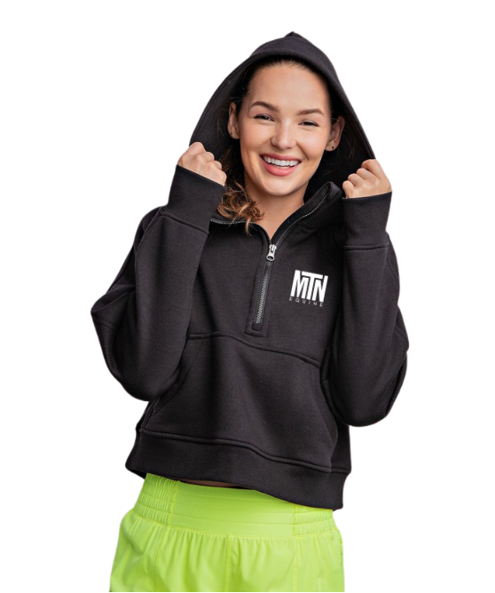 MTN EQUINE CROPPED QUARTER ZIP HOODIE