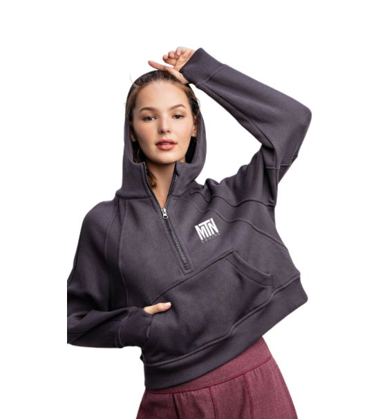 MTN EQUINE CROPPED QUARTER ZIP HOODIE