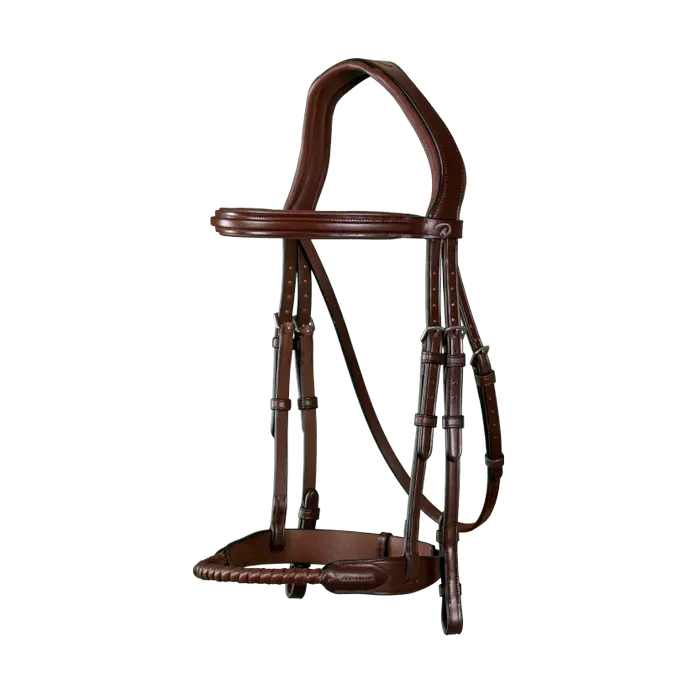 DY'ON LEATHER COVERED ROPE NOSEBAND BRIDLE