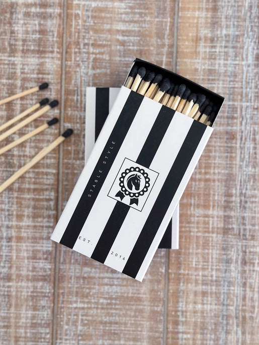 Oversized Black & White Striped Equestrian Matches