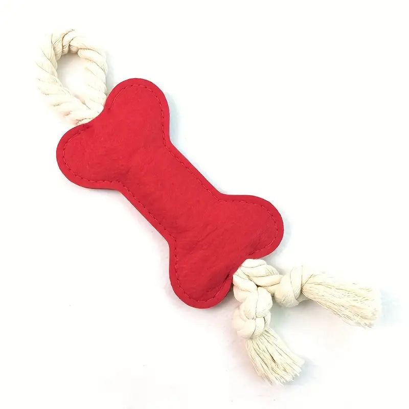 FELT DOG BONE ROPE TOY